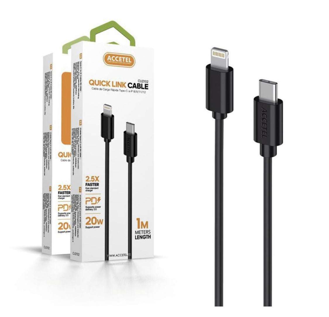Cable Tipo C a Tipo iPhone Negro