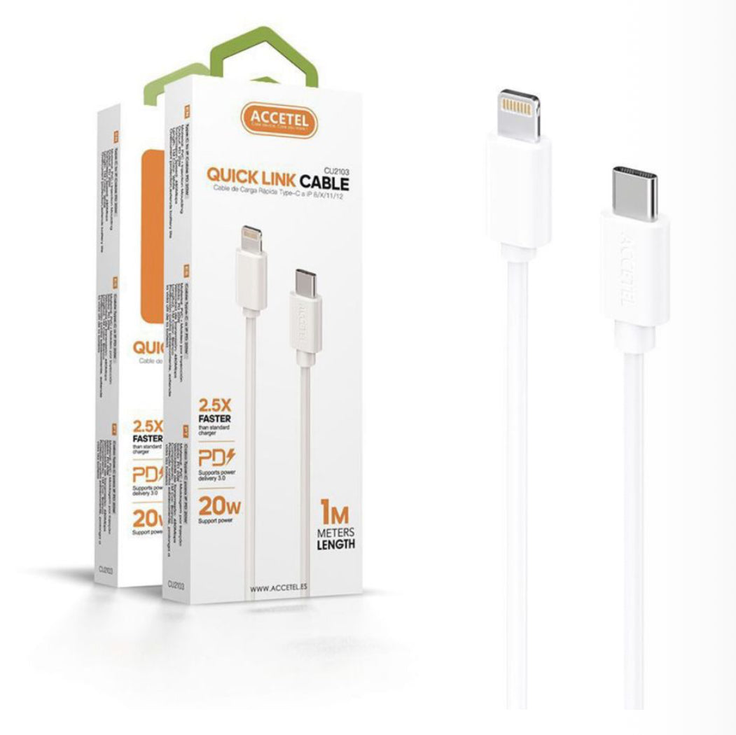 Cable Lightning a tipo C 20W Blanco