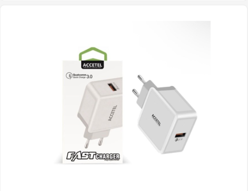 Cargador rápido Accetel AC150W QC 3.0 blanco