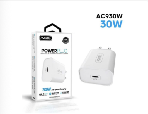 Cargador rápido Accetel AC930W PD + QC 3.0 30 W