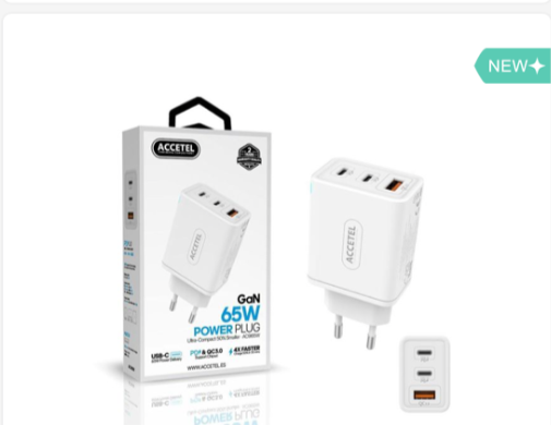 Cargador Accetel AC965W GaN 65 W