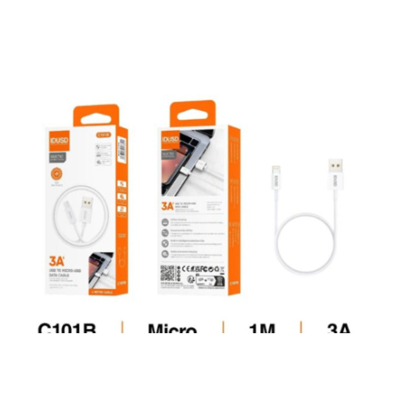 Cable USB-A a Micro USB 3A de 1 m blanco – C101B