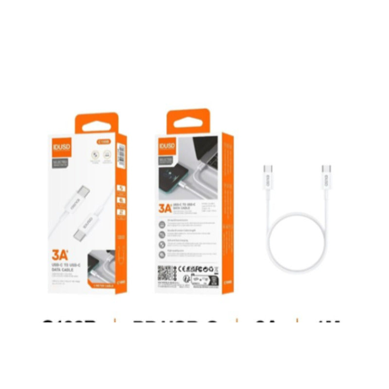 Cable USB-C a USB-C PD 3A de 1 m blanco – C106B