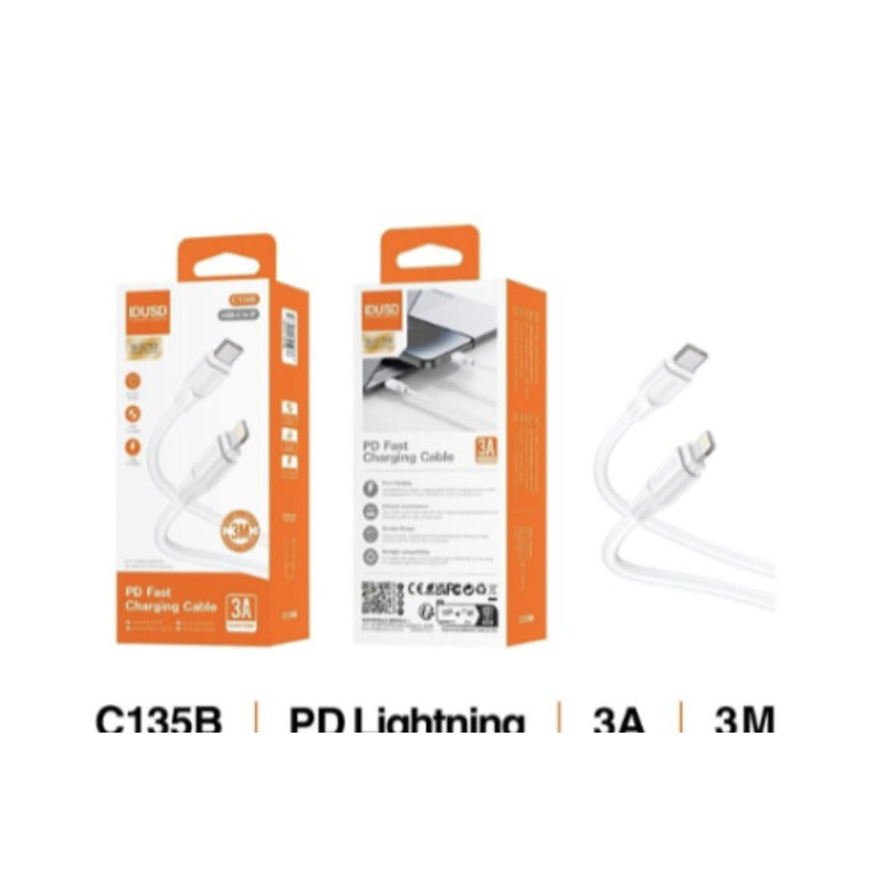 Cable USB-C a Lightning PD 3A de 3 m blanco – C135B