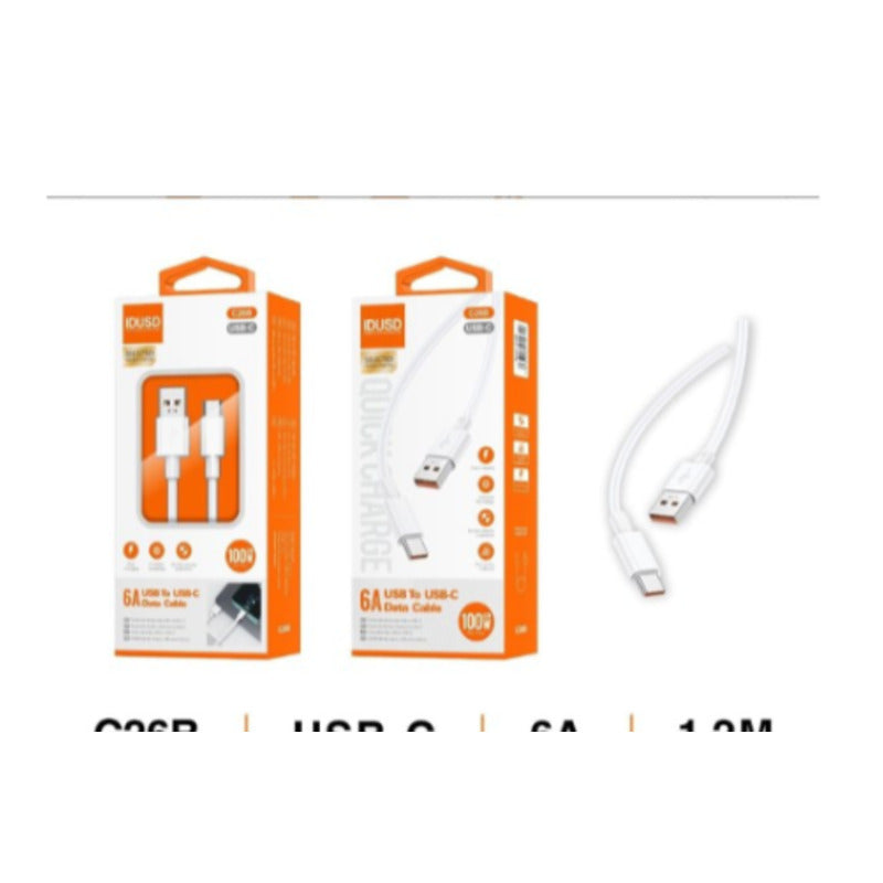 Cable USB-A a USB-C 6A de 1,2 m blanco – C26B