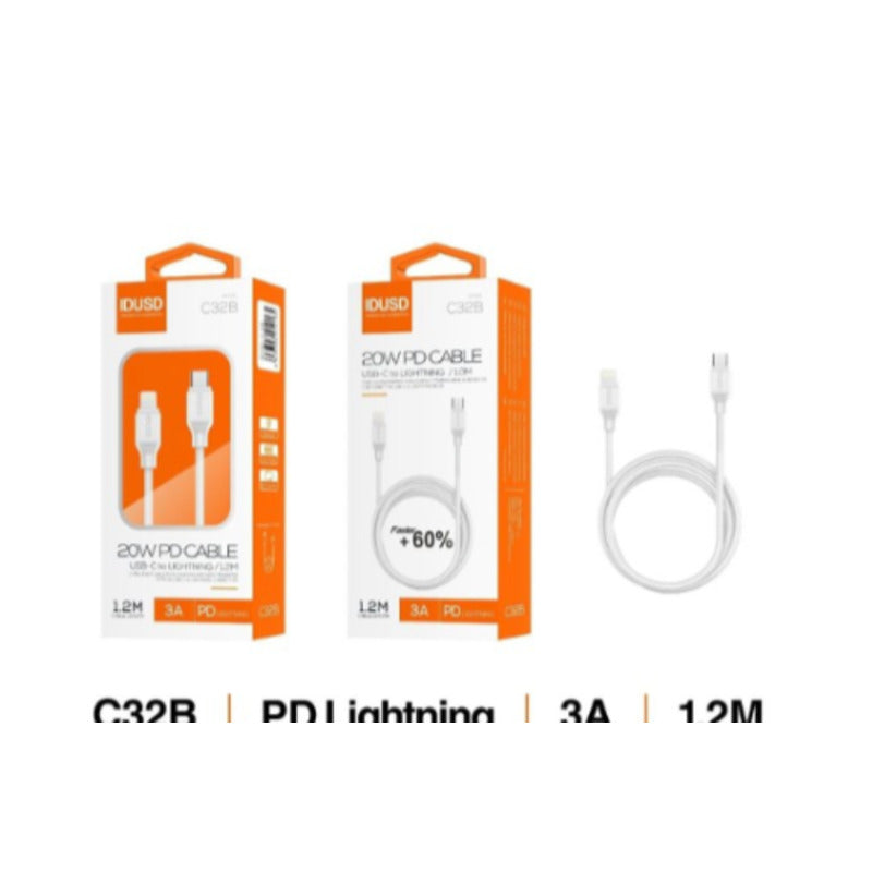 Cable USB-C a Lightning PD 3A de 1,2 m blanco – C32B