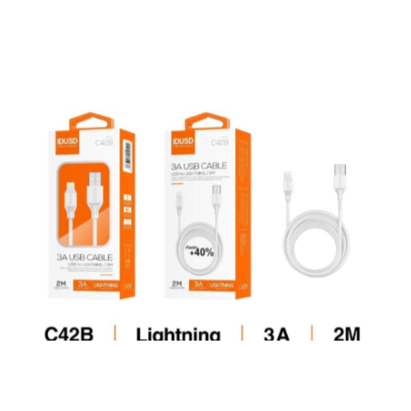 Cable USB-A a Lightning Turbo 3A de 2 m – C42B