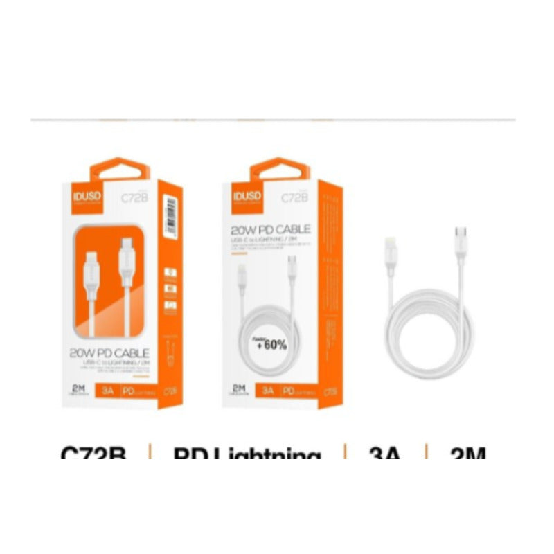 Cable USB-C a Lightning PD 3A de 2 m blanco – C72B