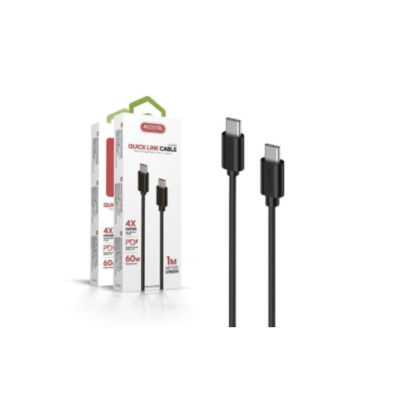 Cable USB-C a USB-C PD 60W de 1 m negro – CU2106