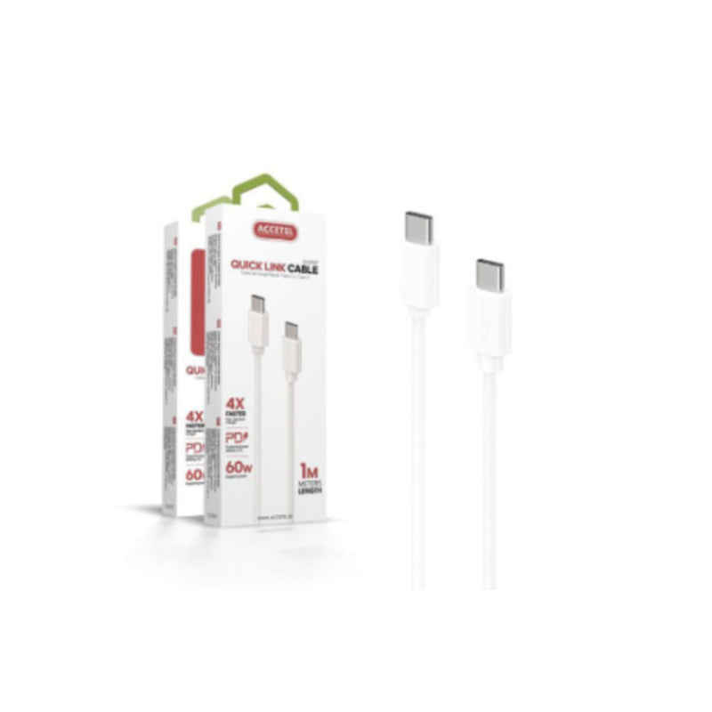 Cable USB-C a USB-C PD 60W de 1 m blanco – CU2107