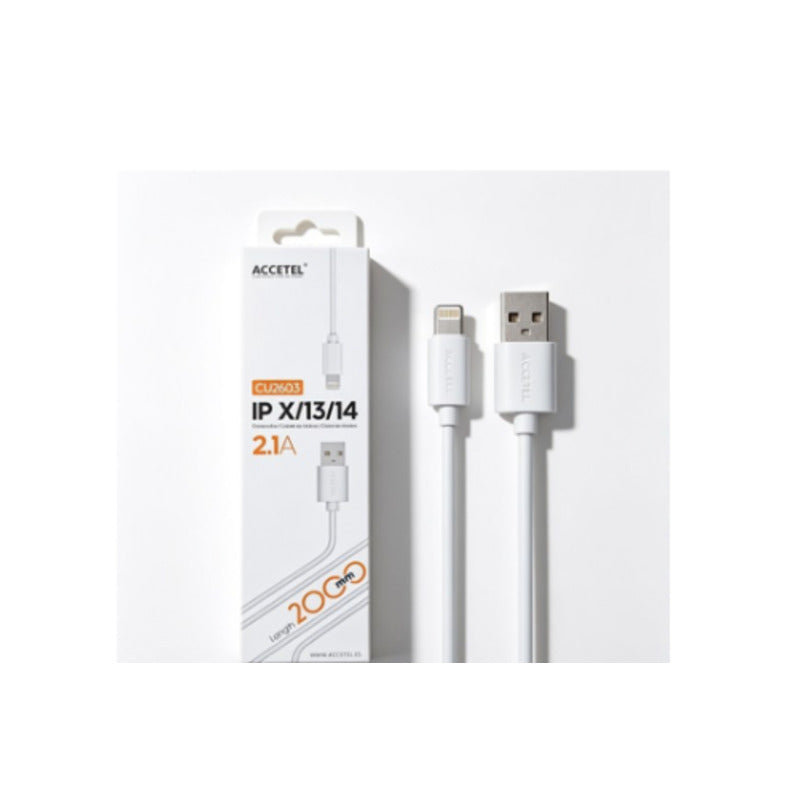 Cable USB-A a Lightning 2,1A de 2 m blanco – CU2603
