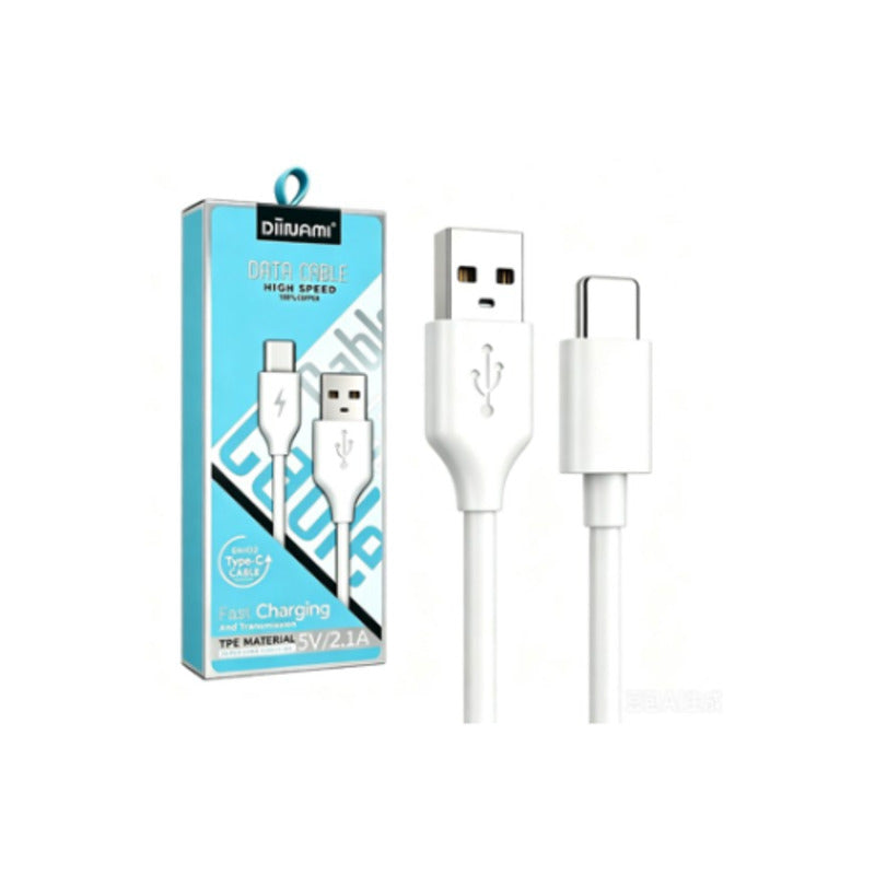 Cable USB-A a USB-C 2,1A blanco – DM-Q2