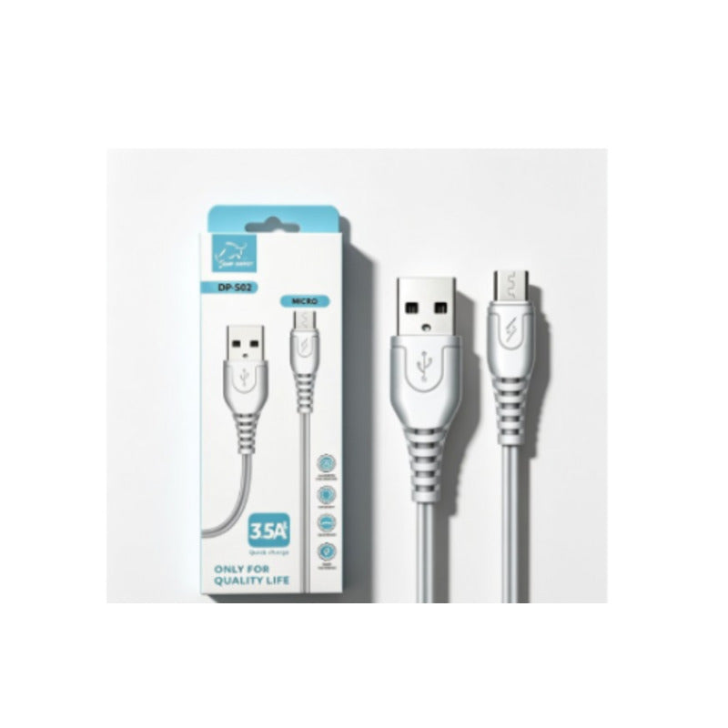 Cable USB-A a Micro USB 3,5A blanco – DP-S02