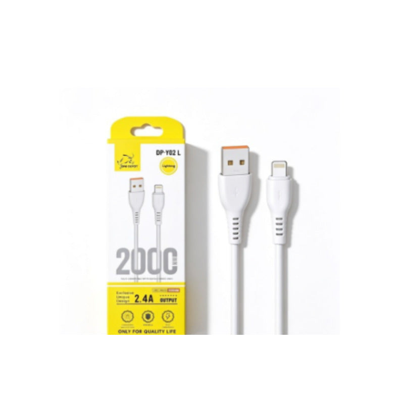 Cable USB-A a Lightning 2,4A de 2 m blanco – DP-Y02L