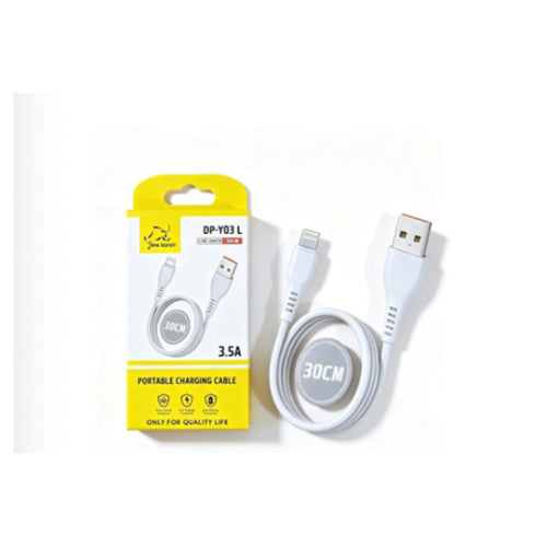 Cable USB-A a Lightning corto 3,5A de 30 cm blanco – DP-Y03L