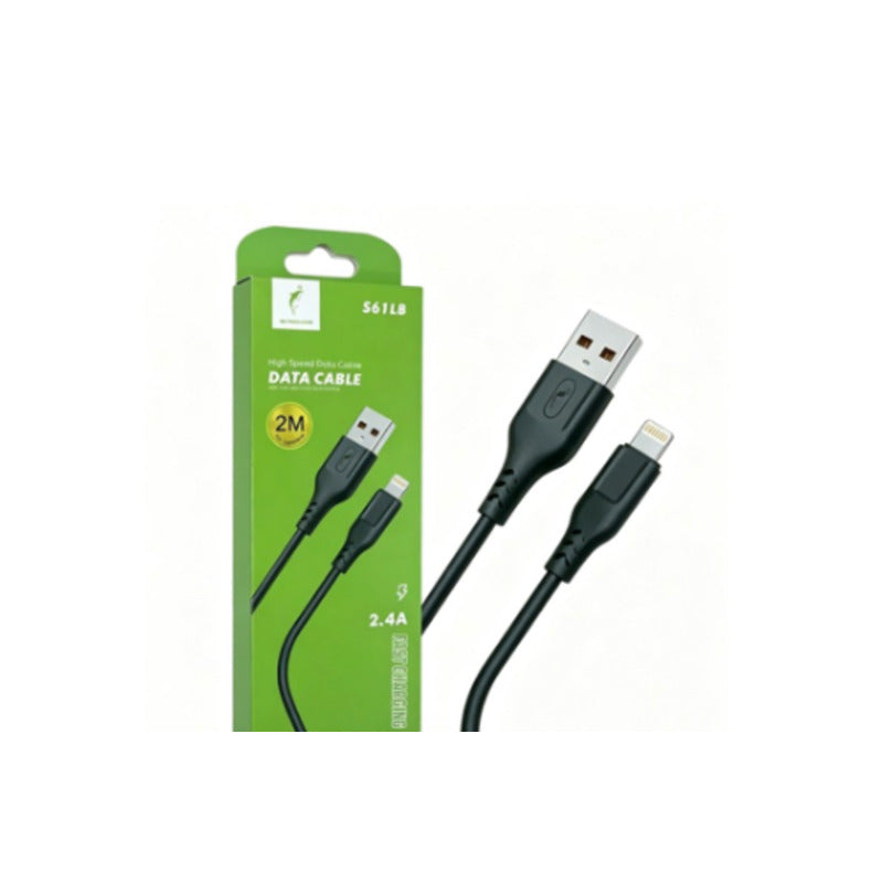 Cable USB-A a Lightning 2,4A de 2 m negro – S61LB