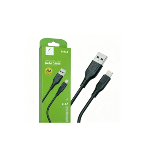 Cable USB-A a Lightning 2,4A de 2 m negro – S61LB