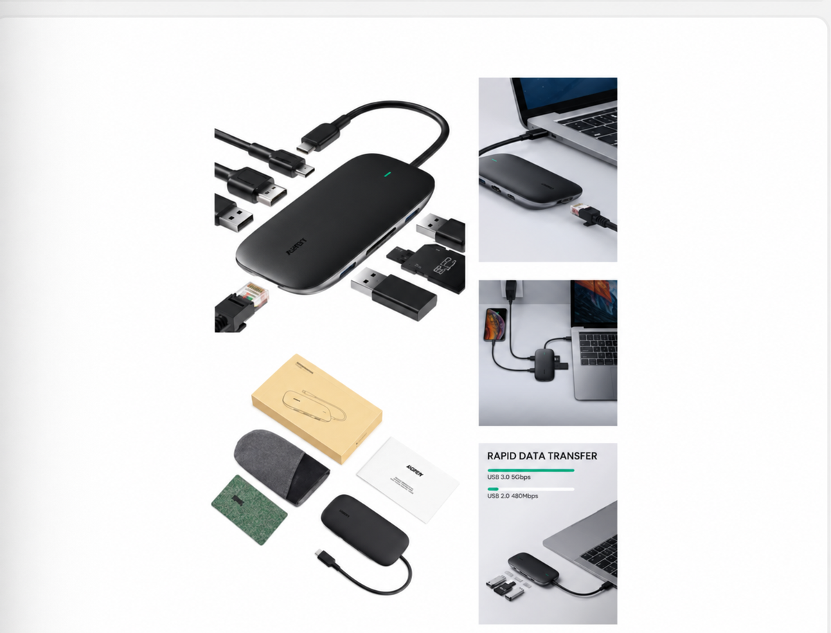 Hub USB-C Aukey CB-C71 8 en 1