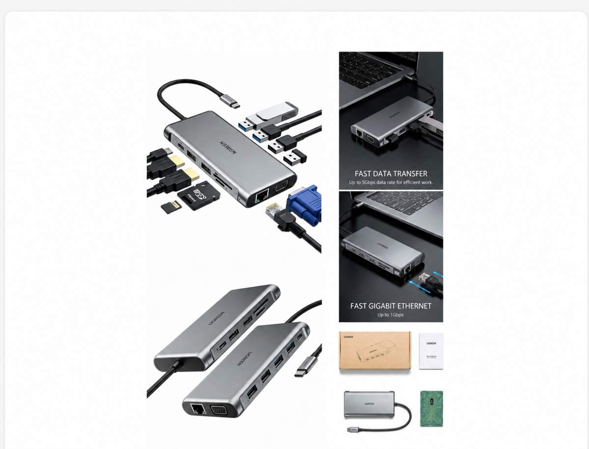 Hub USB-C Aukey CB-C78 12 en 1