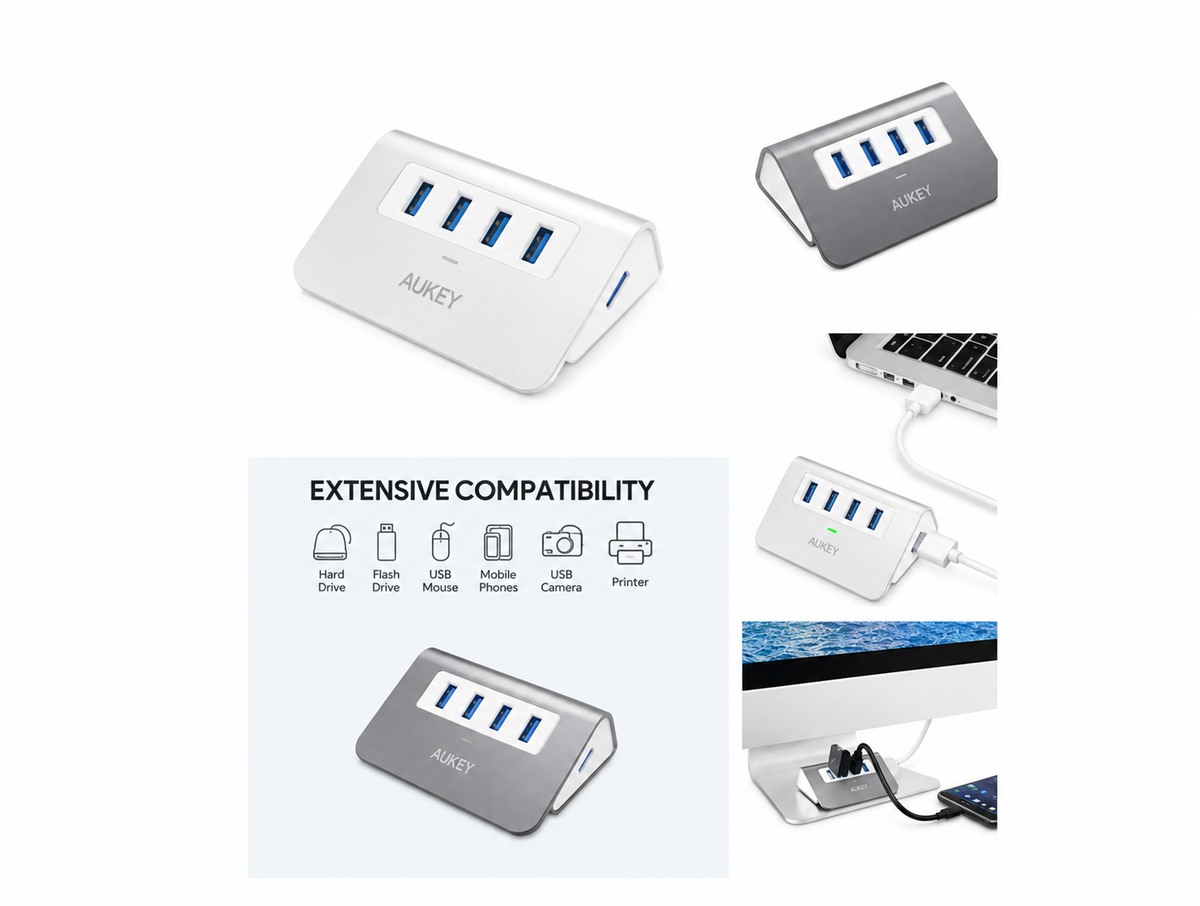 Hub USB Aukey CB-H5 4 en 1