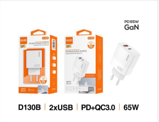 Cargador GaN Idusd D130B USB-C + USB 65 W
