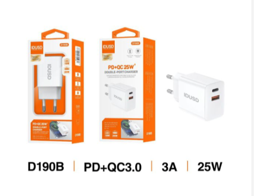 Cargador Idusd D190B USB-C + USB 25 W