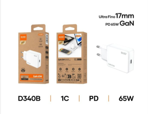 Cargador GaN Idusd D340B USB-C PD 65 W