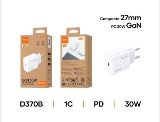 Cargador GaN Idusd D370B USB-C PD 30 W