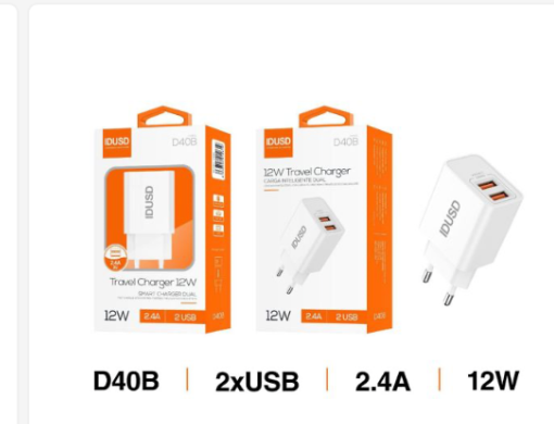 Cargador de pared Idusd D40B doble USB 12 W