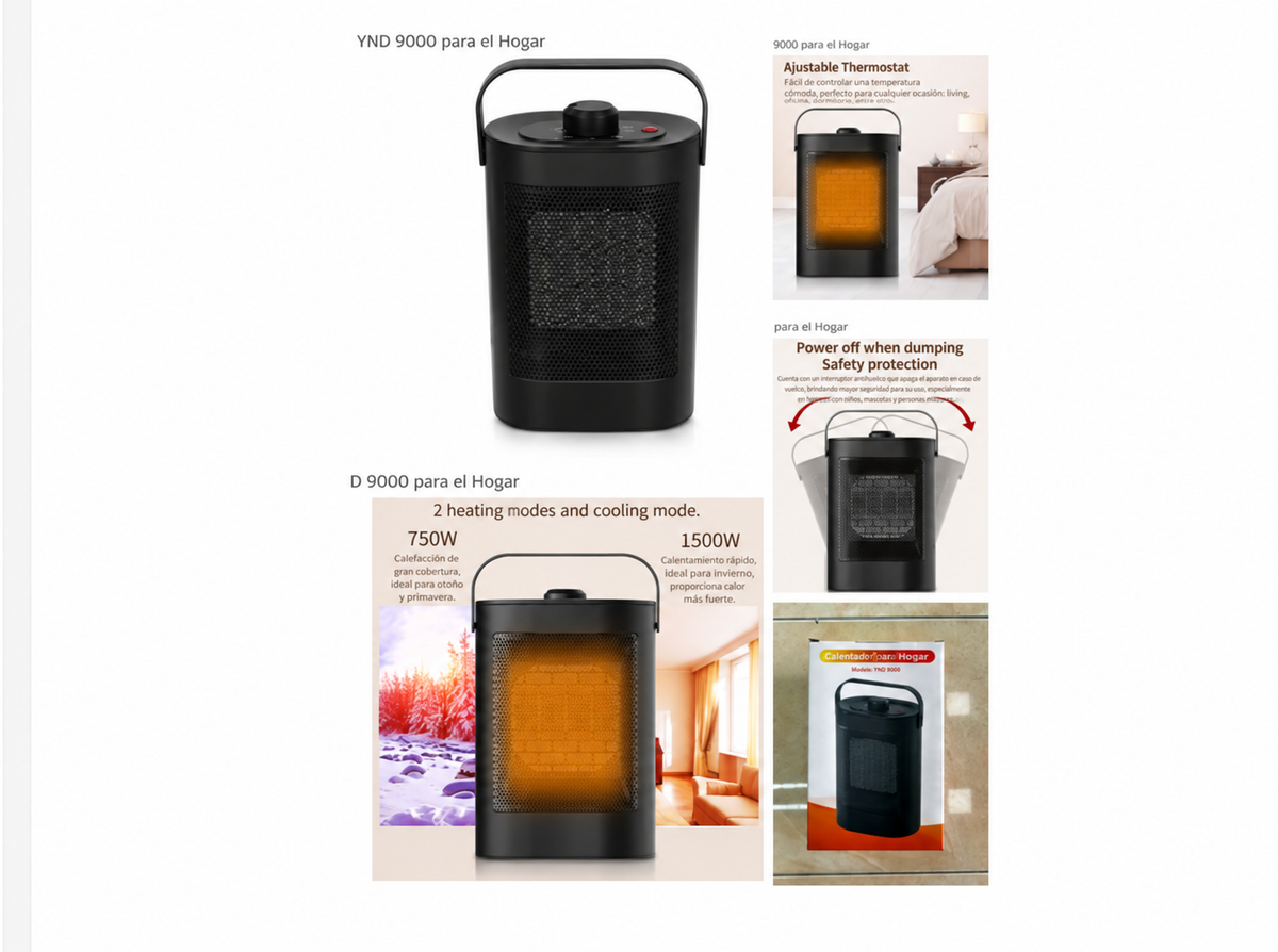 Mini calefactor YND-900D 1500 W